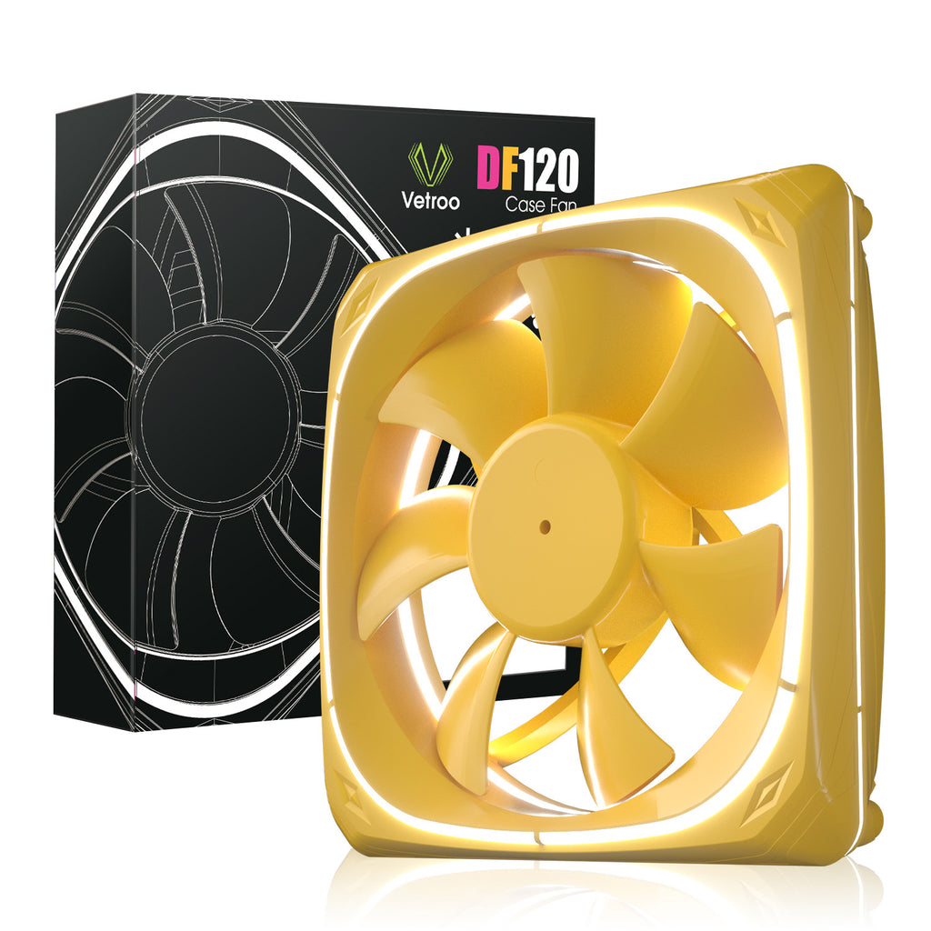 Vetroo DF120 120mm Cooling Fan White LED Macaron Frame Case